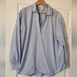 H&M oversized blue with white stripes tunic